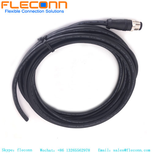M12 8 Pin Extension Cable, A-Coded PUR Jacket Circular Connector Cable