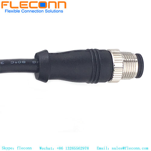 M12 8P A-Coded Male Cable, Straight, PUR Jacket