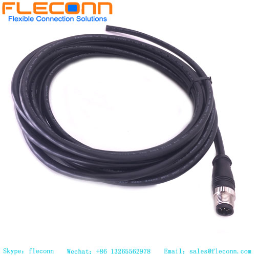 M12 8 Pin Sensor Cable, Waterproof IP67 IP68 Circular Molded Cable