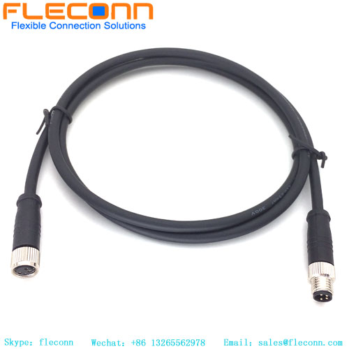 M8 4-Position 90 Degree Angle Molded Female Connector Cable