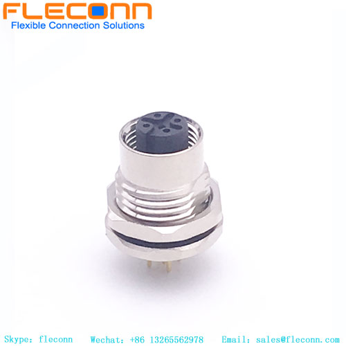 FLECONN can supply front fastening 5-pole female m12 pcb mount connector