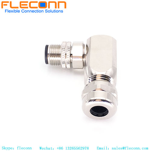 M12 8 Pin Right Angle Male Connector