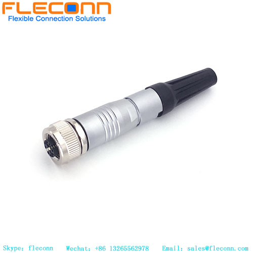 M12 X-Coded 8 Pin Female Metal Shell Connector
