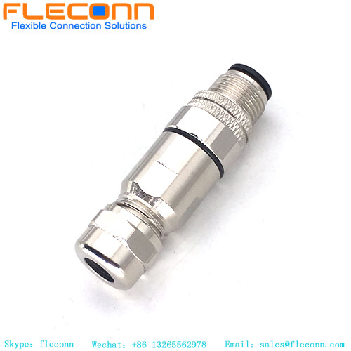M12 12 Pin Male Connector, A Coded Waterproof Metal Shell Connector