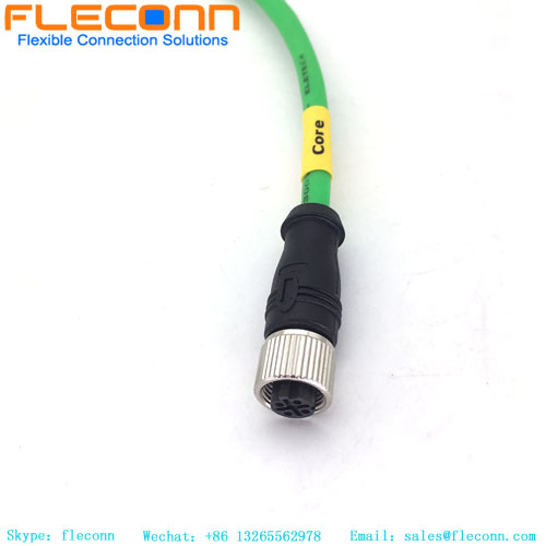 M12 4 Pin D-coded Female Cable