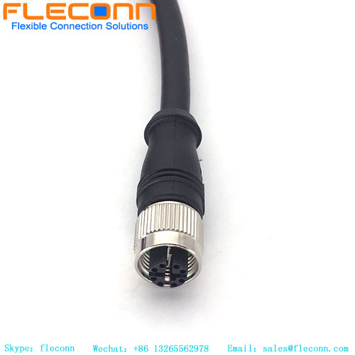 IP67 M12 Industrial Ethernet X Coded 8Pin Female Connector Cable