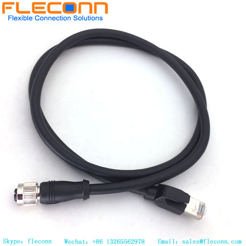 FLECONN can produce M12 X Coded to RJ45 Ethernet Cable for industry gigabit ethernet application.