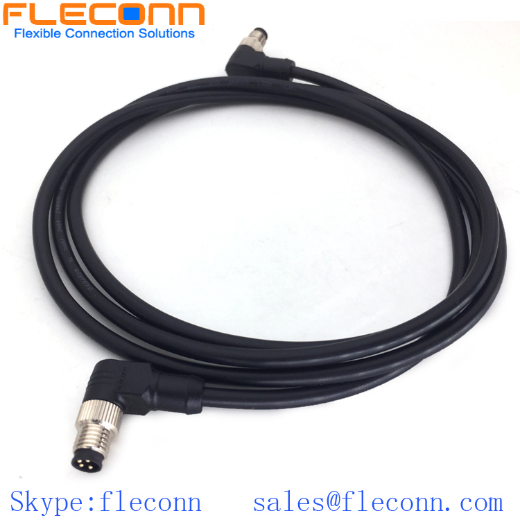 M8 4-Pole Male Right Angle Molded Cable