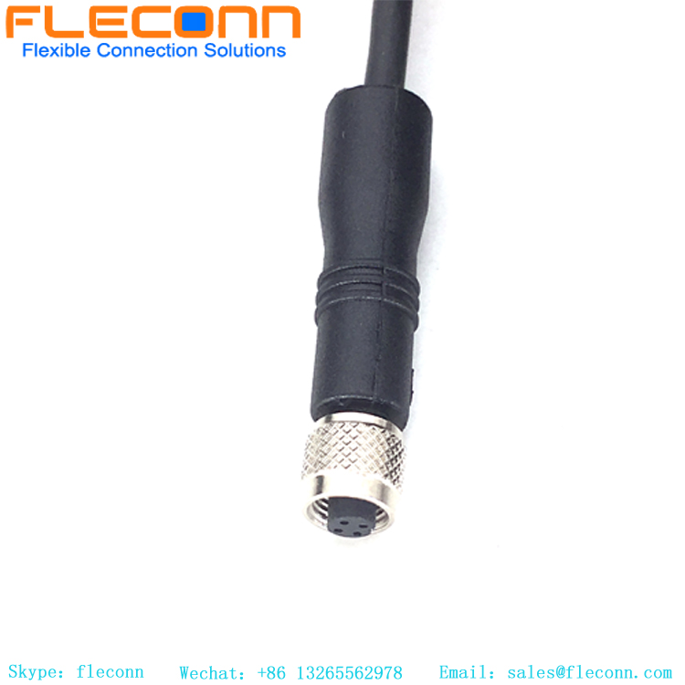 IP68 Waterproof Female M5 2 3 4 Pin Sensor Cable, Molded Cable Assemblies