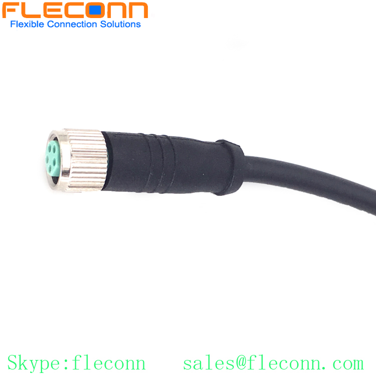 M8 B-code 5 Pos Female Cable, Industry Automation Control System Connector Cable