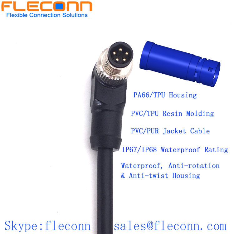 M8 8 Pin Right Angle Cable