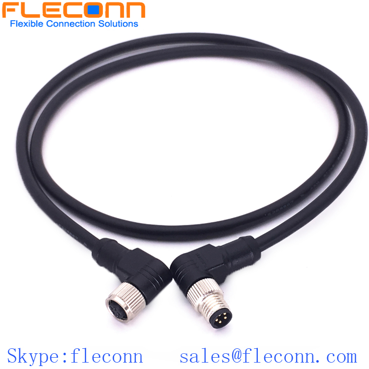 M8 B-coded 5 Pin Right Angle Male Cable