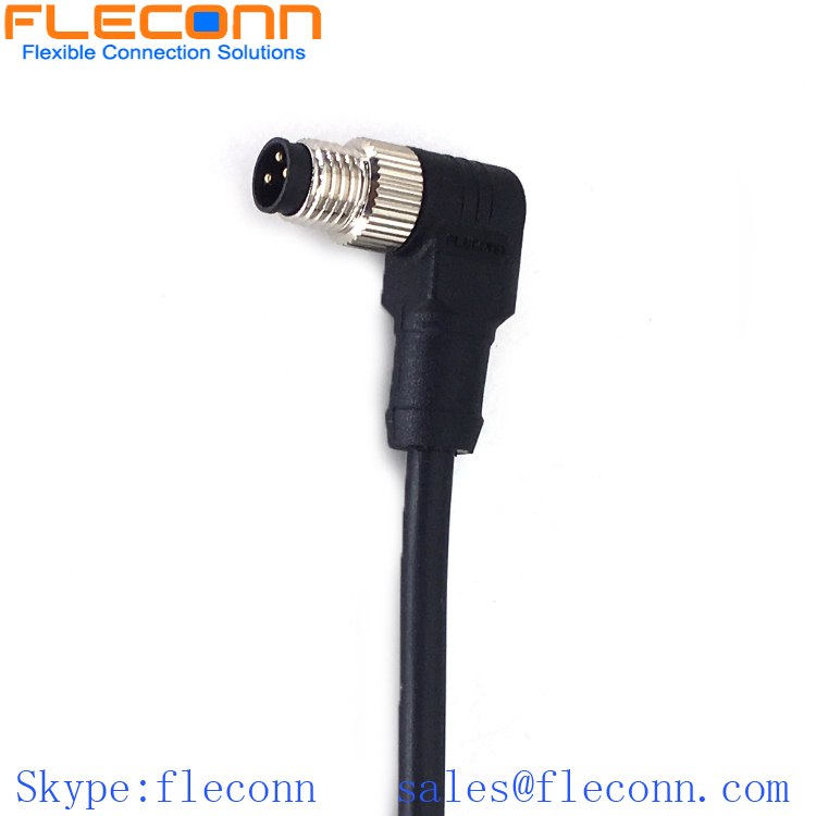 M8 3-Position Right Angle Male Cable
