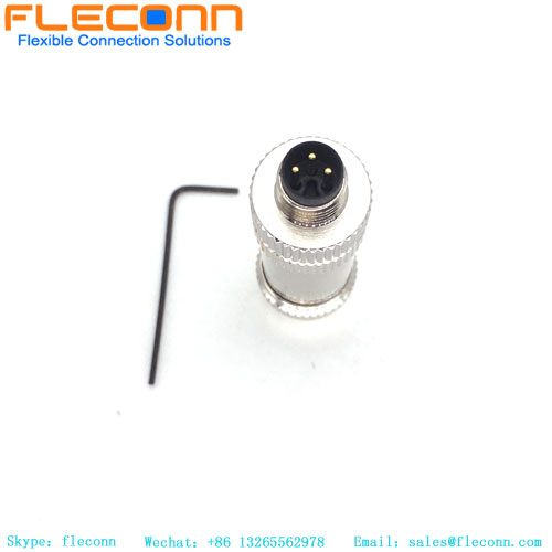 Field Wireable M8 Connector, Metal Shielded