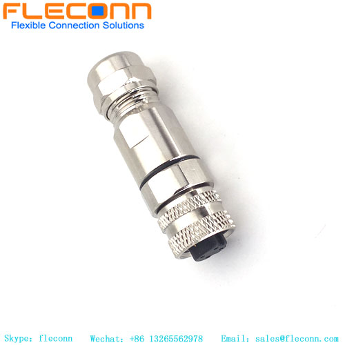 M12 4 Pin D-Coded Female Connector