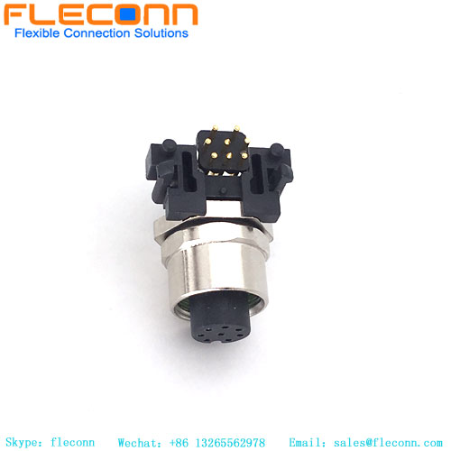 M12 Right Angle Panel Mount Connector