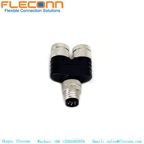 M12 6 Pin Y Type Splitter