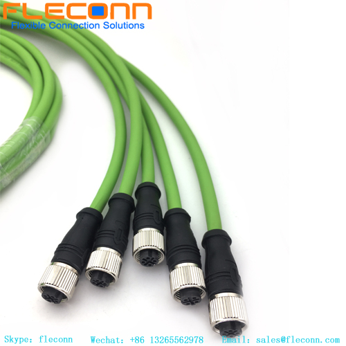 M12 4 Pin D-Coded Female to Rj45 Cable