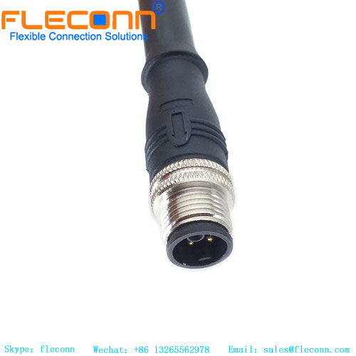 M12 K Code Connector 4+PE Male Molded Connector Cable