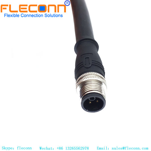 M12 K-Coded Connector 4+PE 5pin Male Shielded Molded 0.5m Power Cable