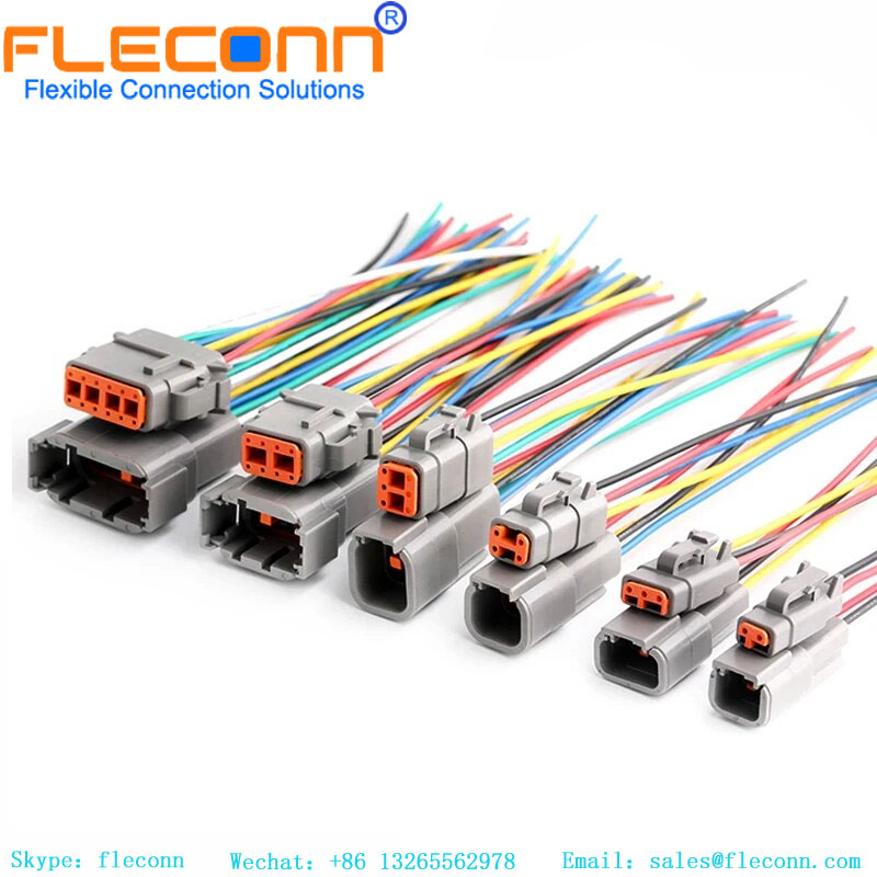 DT Series 2 3 4 6 8 12 Pin Deutsch DTM04-4P Auto Electrical Wiring Harness Connectors