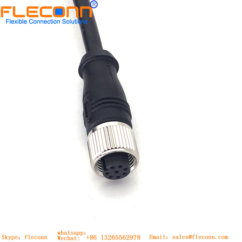M12 A Coded，8 Pole Male IP67 Waterproof Cable