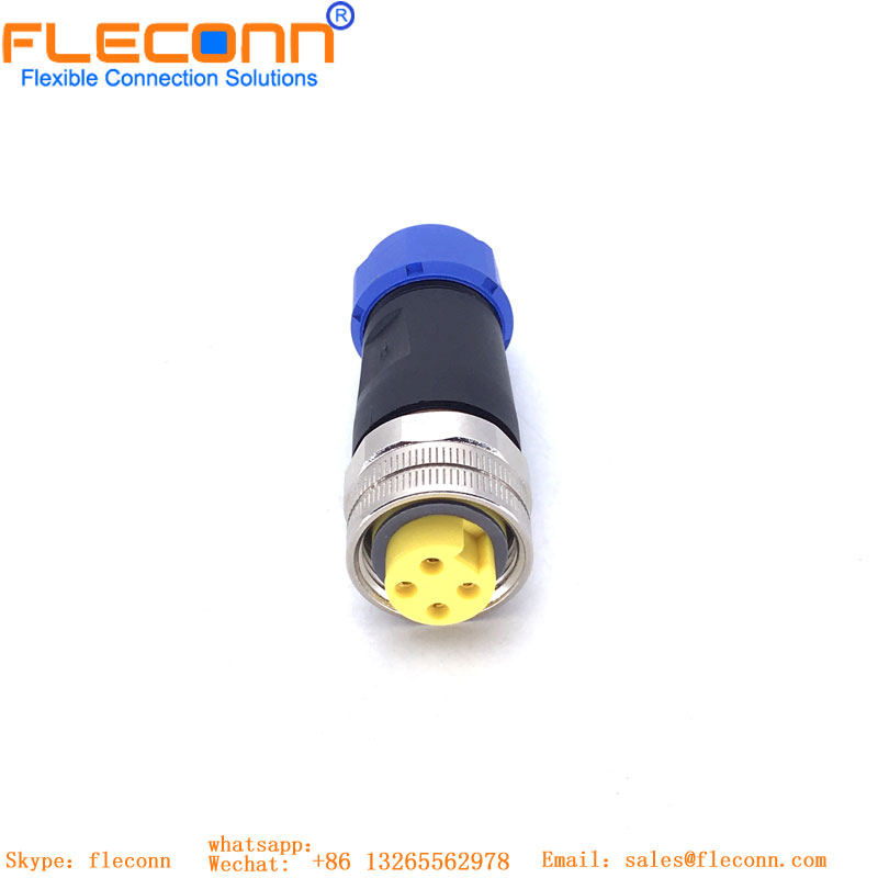 7/8 connector 4Pin Female Straight assembled connector