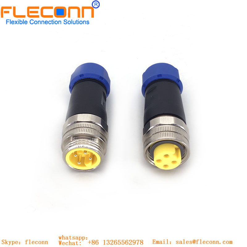 7/8 connector 4 Pin female soldered wire connector