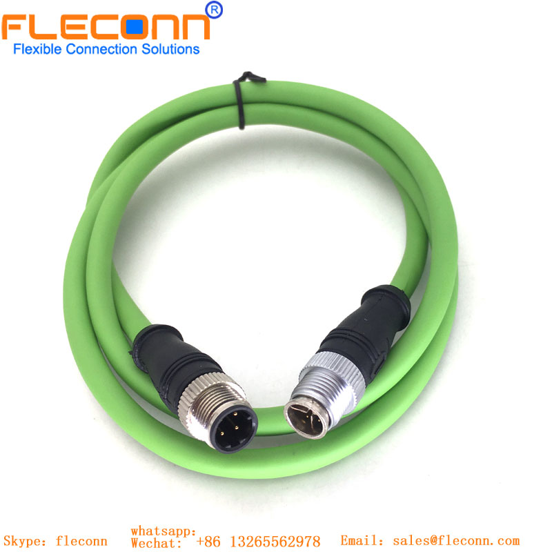 M12 4 Pin D-coded To 8 Pin X-coded Connector Cable
