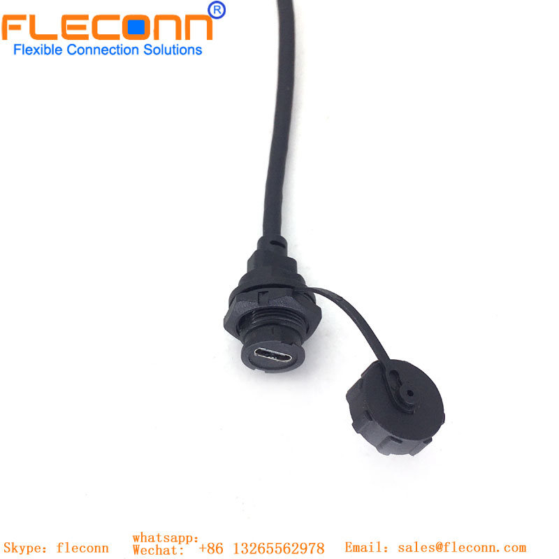 Type-C Female Waterproof Overmoleded Cable（bayonet）