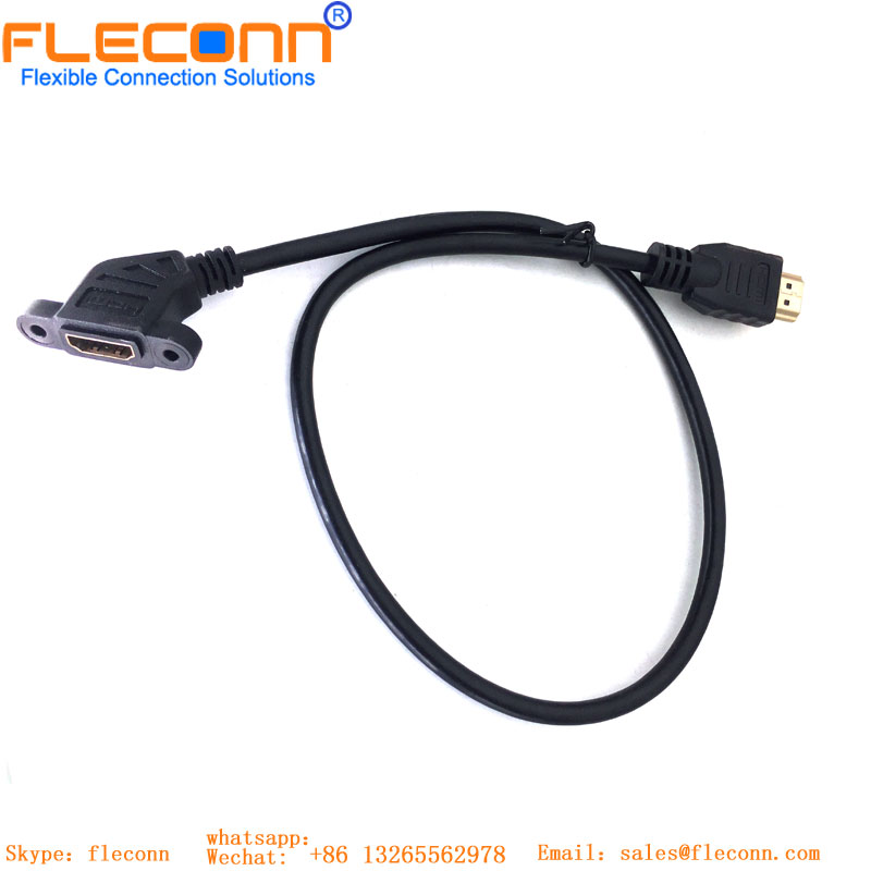 HDMI Panel-Mount Extension Cable With Ear