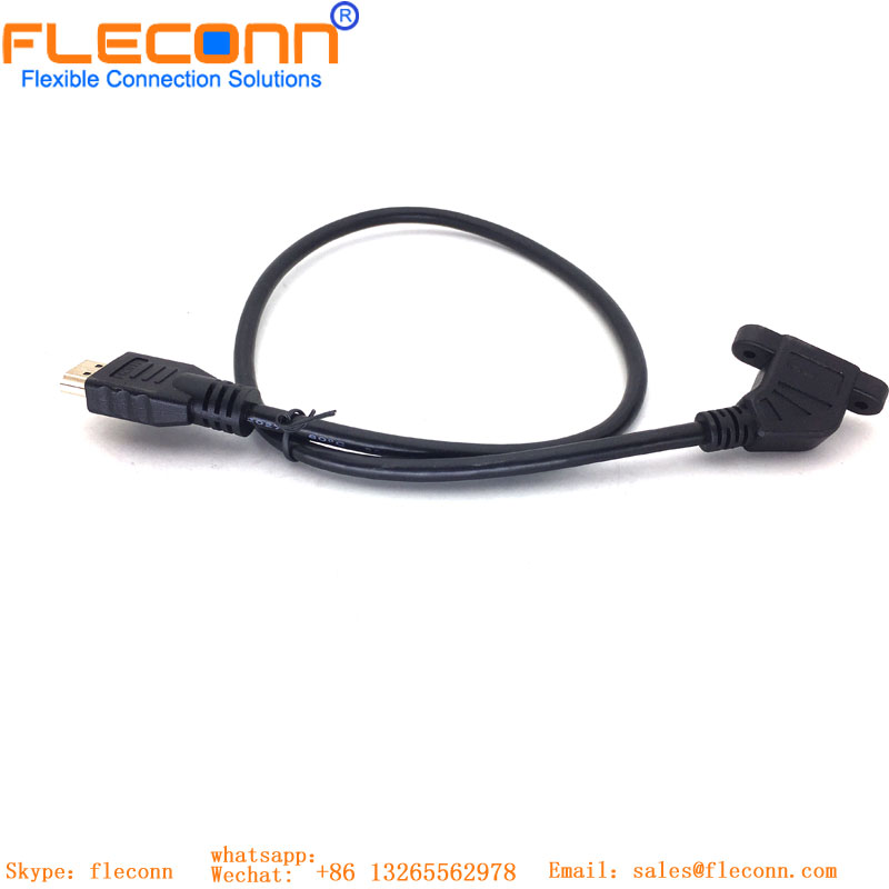 HDMI Male To Female 45 Degree Cable With Ear