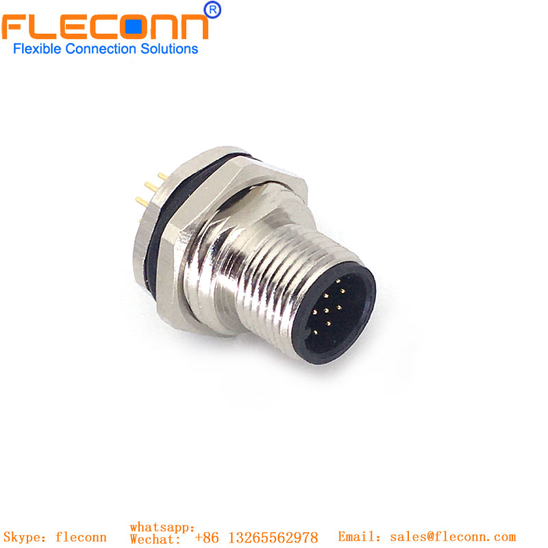 M12 12 Pin Rear Panel Mount Connector