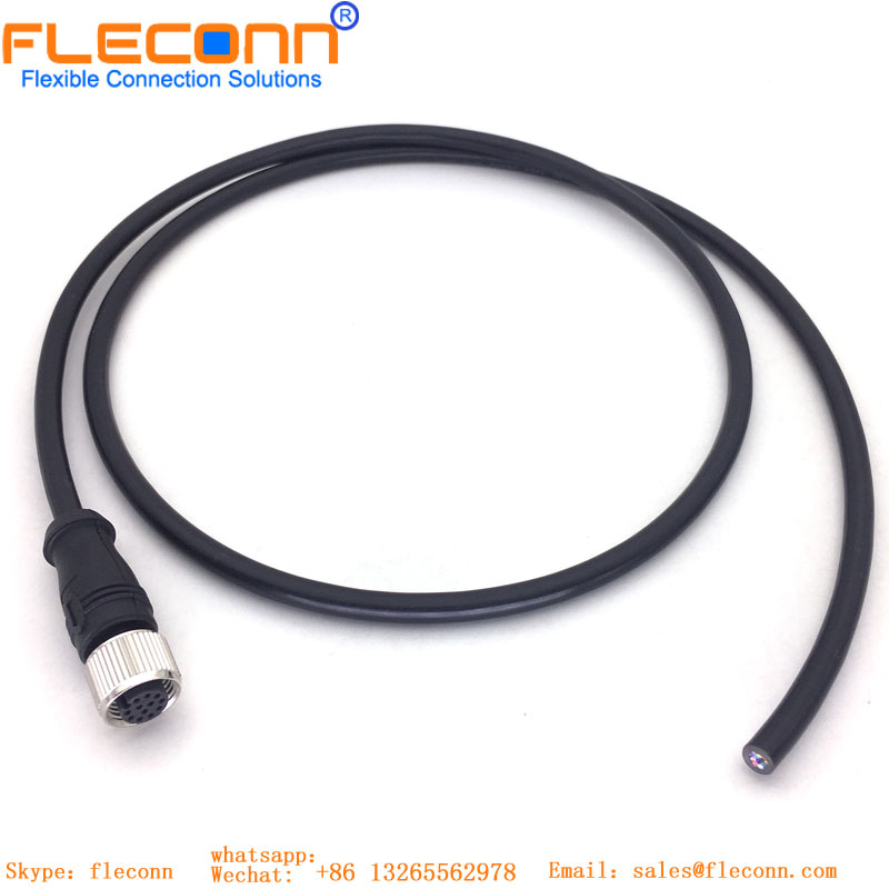 M12 8 Pole A-coded Straight Female Cabe