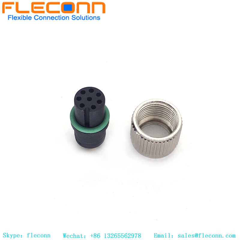 M12 A-Coded 8 Pin Molded Connector