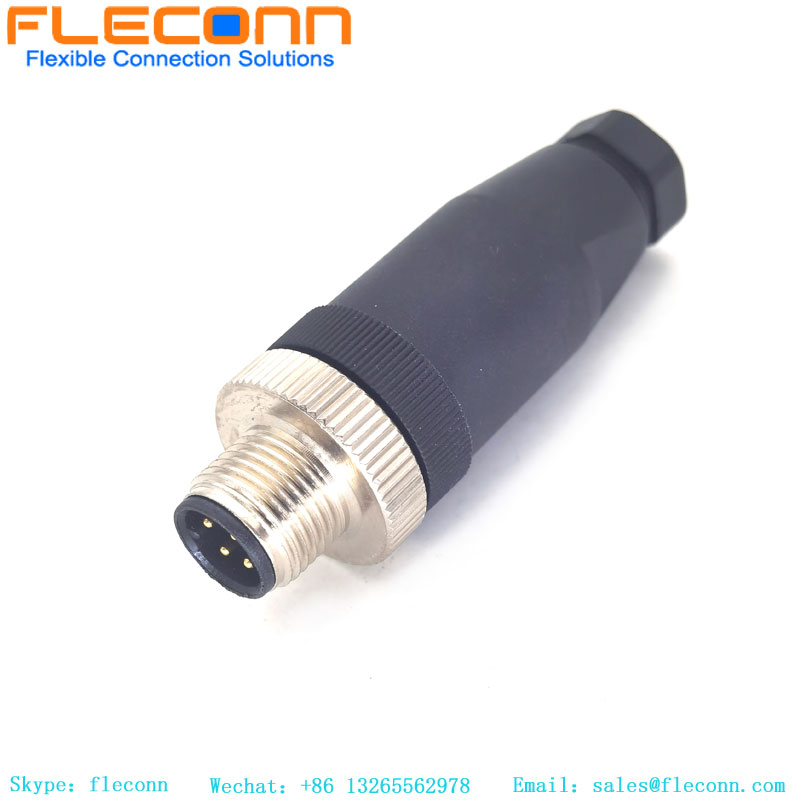 M12 4 Pin A Coded Male Field Wireable Connector