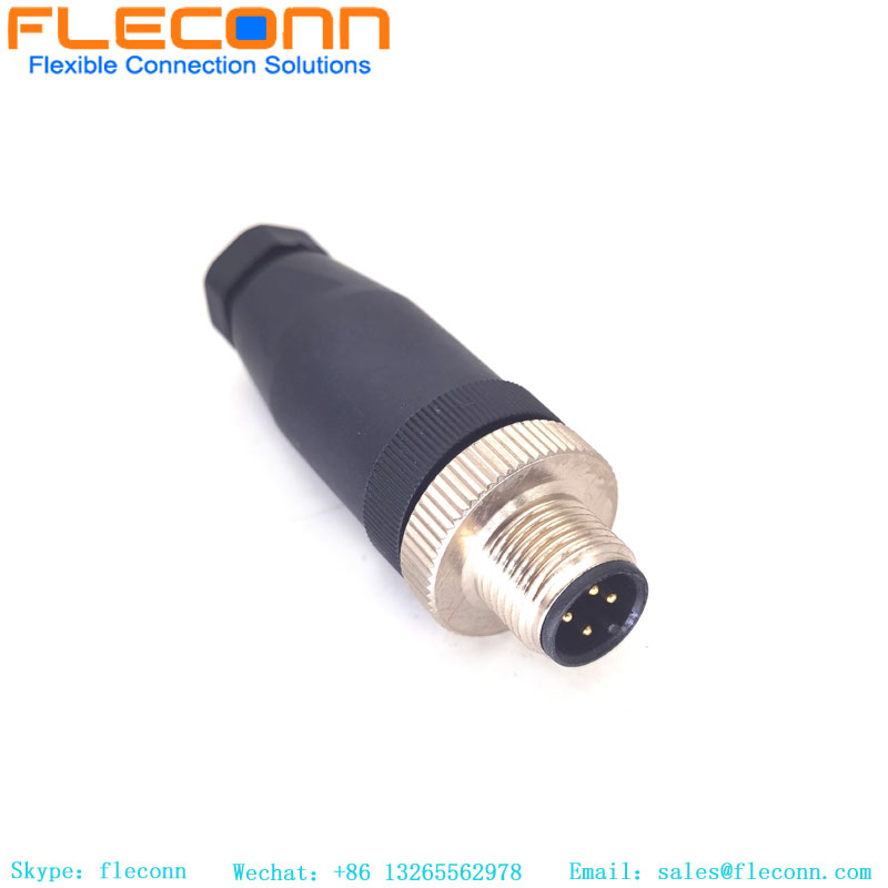 M12 4 Pin A Coded Male Field Wireable Connector